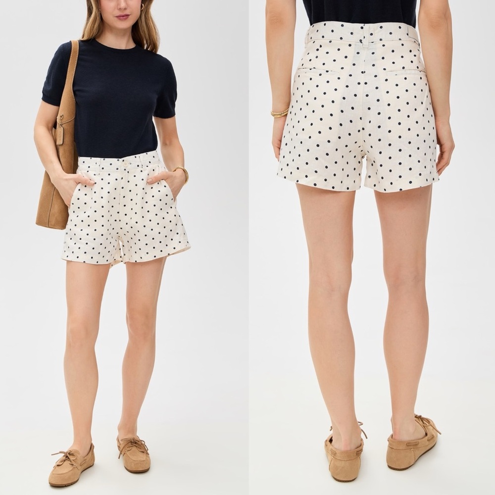 DL1961 Cream Linen Polka Dot Shorts
